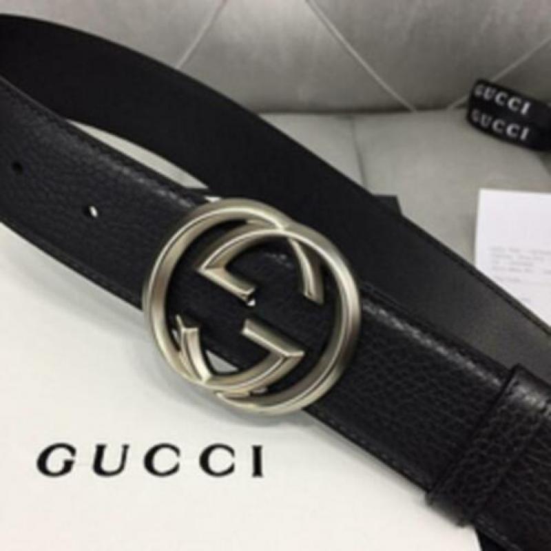 Gucci Lederen Riem GG Gesp