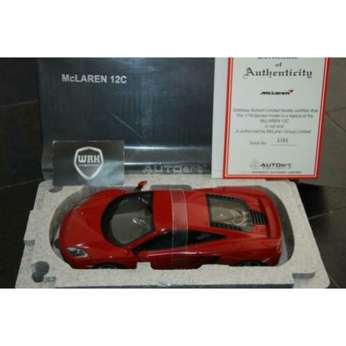 1:18 MCLAREN 12C coupe red Autoart signature WRH