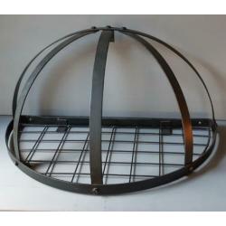 Pannenrek, wand Halfrond 57x28x28 cm Zwart