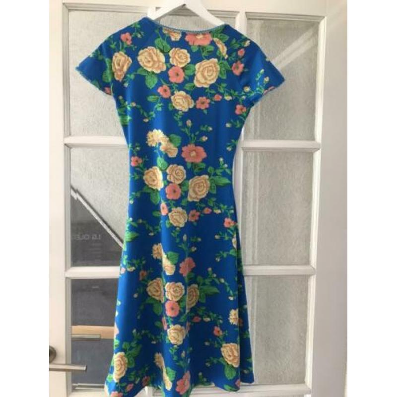 KING LOUIE blauwe 60s retro bloem cross dress-S*nieuwstaat??