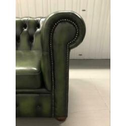 Chesterfield originele leren 2,5 zitbank antiekgroen