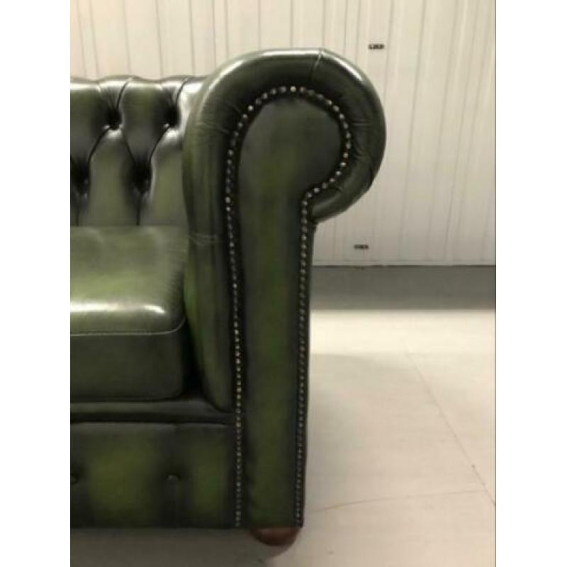 Chesterfield originele leren 2,5 zitbank antiekgroen