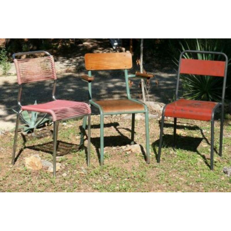 Brocante - 3 trendy Vintage stoelen!