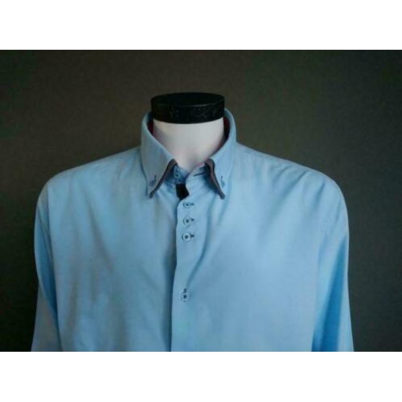 Mooi Martino Milano overhemd. Licht Blauw. Maat XXL / 2XL.