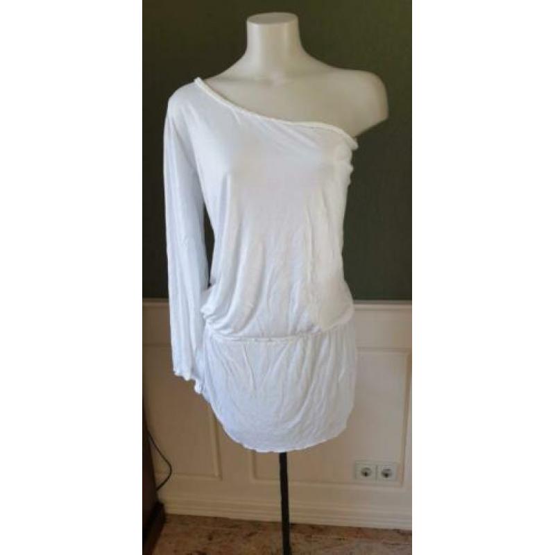 NIEUW one shoulder DEBBIE KATZ tuniek S / M 38/40, top wit