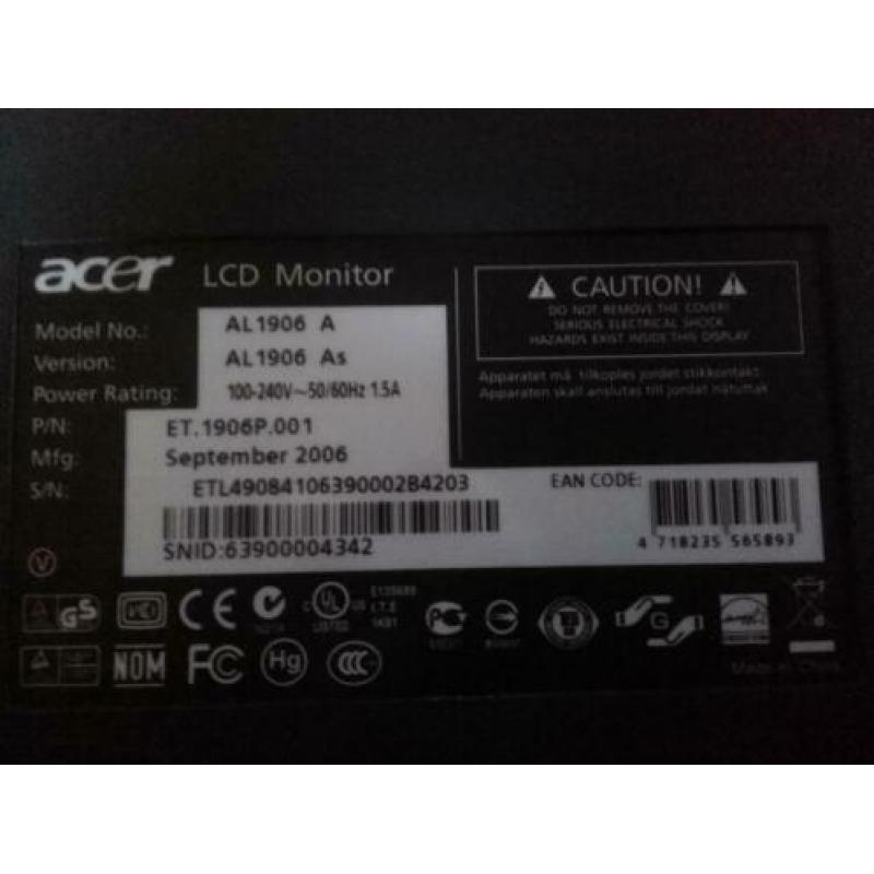 acer AL 1906 A LCD 19 inch monitor