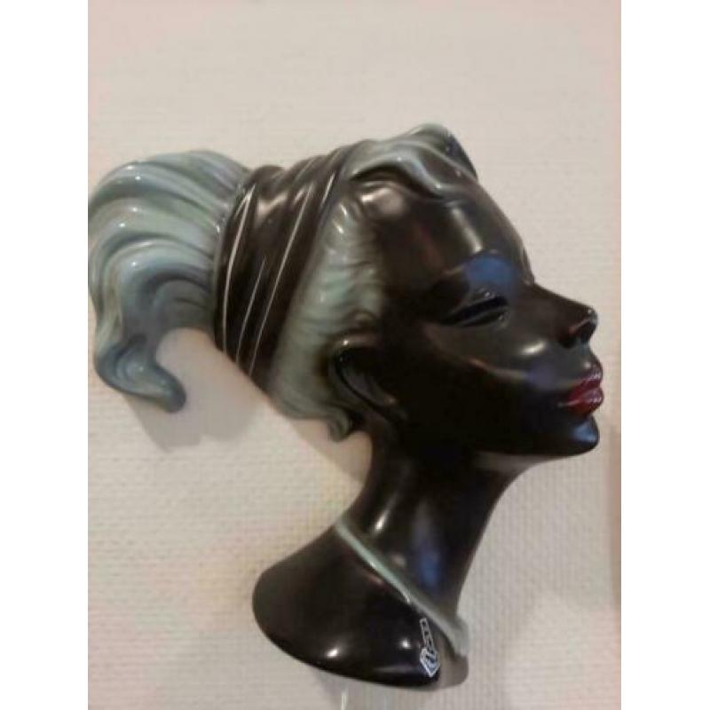 Vintage cortendorf wandmasker keramiek jaren vijftig
