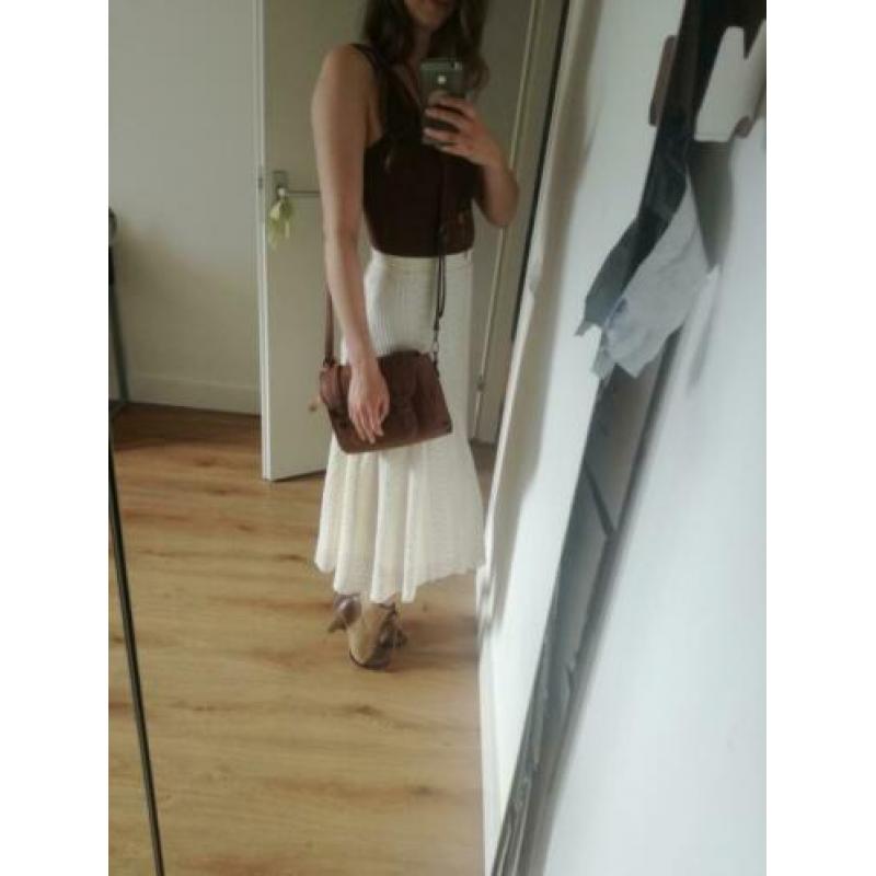 Mooie creme kleurige kanten rok - S/XS