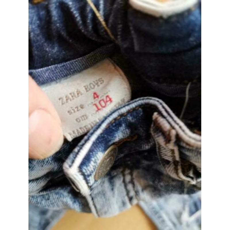 Zara stoer destroy jeans broekje mt 104 ZGAN