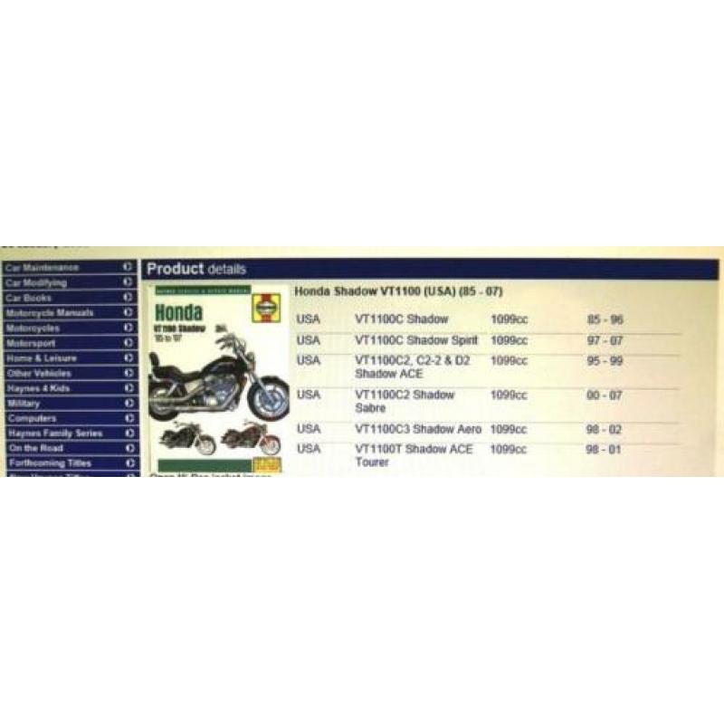 Honda Shadow VT1100 1985 - 2007 / Aanbieding + Gratis verz.