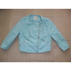 * Nieuw Bershka nep leren turquoise biker jack jasje maat L