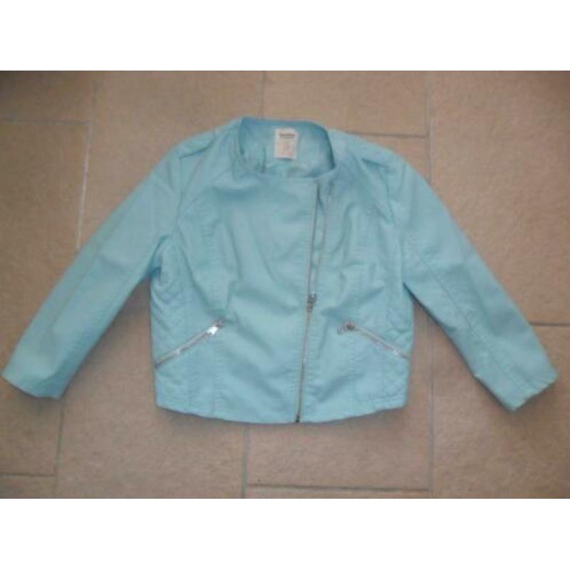* Nieuw Bershka nep leren turquoise biker jack jasje maat L