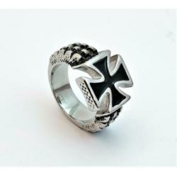 Stalen Ring met Maltezer Kruis. Nr. 1801020