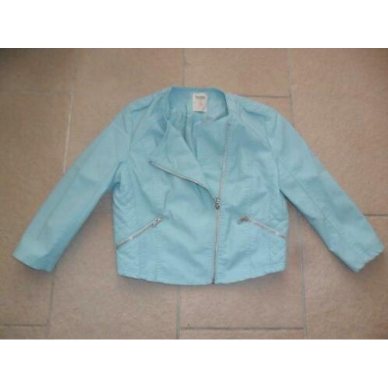 * Nieuw Bershka nep leren turquoise biker jack jasje maat L