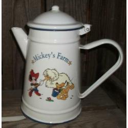 walt disney Mickey's farm emaille koffiekan