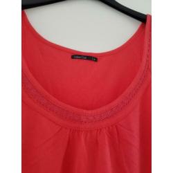 Oranje achtige top, cotton club, maat M, nieuw