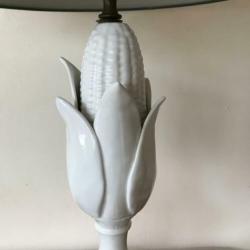 Lampvoet maïskolf porselein, keramiek wit vintage