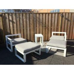 Wit aluminium lounge set z.g.a.n.