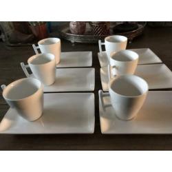 6 kop & schotels young servies grote bordjes voor een koek