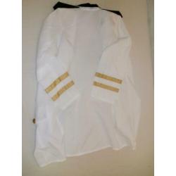 Lange dames witte kapiteins jas carnaval maat 36 S
