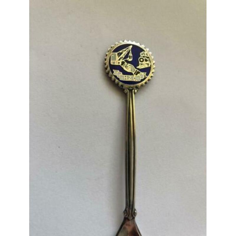 Emaille HZC Het Zwarte Corps lepeltje. Lepel. Verzilverd.