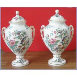 Aynsley PEMBROKE - Set van 2 VAZEN met DEKSEL - Porselein
