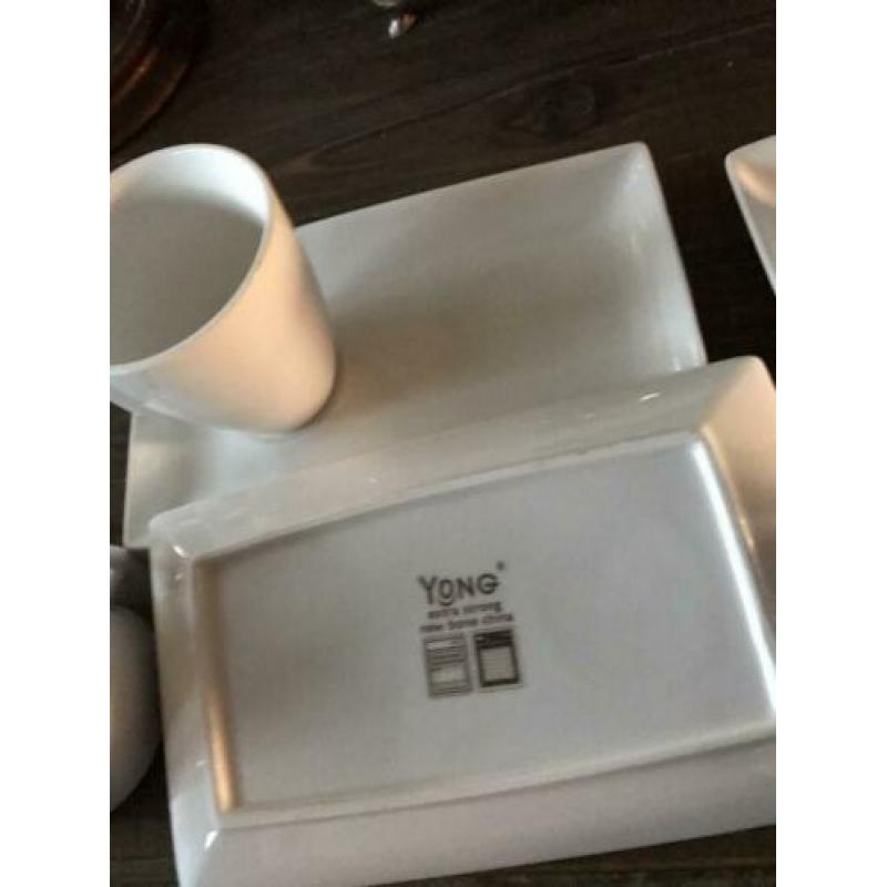 6 kop & schotels young servies grote bordjes voor een koek