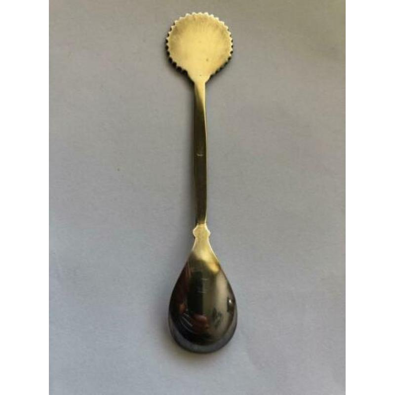 Emaille HZC Het Zwarte Corps lepeltje. Lepel. Verzilverd.