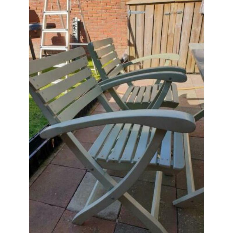 Tuinset tafel + 4 stoelen inklapbaar