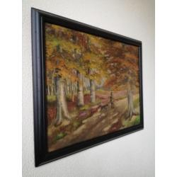 Prachtig jachttafereel van J.F. van Galen schilderij hond