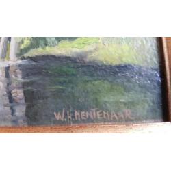 Olieverf schilderij Giethoorn W.H. Mentenaar