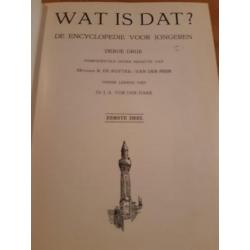 Oude encyclopedie voor jongeren 'Wat is dat?' uit 1950.