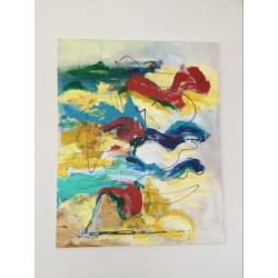 Olieverf schilderij abstract br. 80 x h. 100