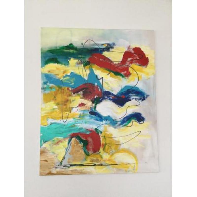 Olieverf schilderij abstract br. 80 x h. 100