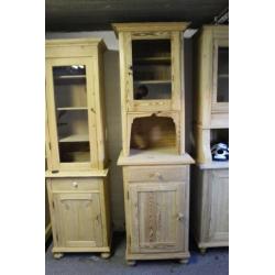 3 antiek geloogd grenen buffet kasten