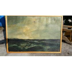 Zeeschilderij zeezicht golven noordzee vd Kolk 1935
