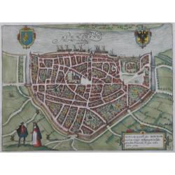 Antieke plattegrond afstudeergeschenk Universiteit steden