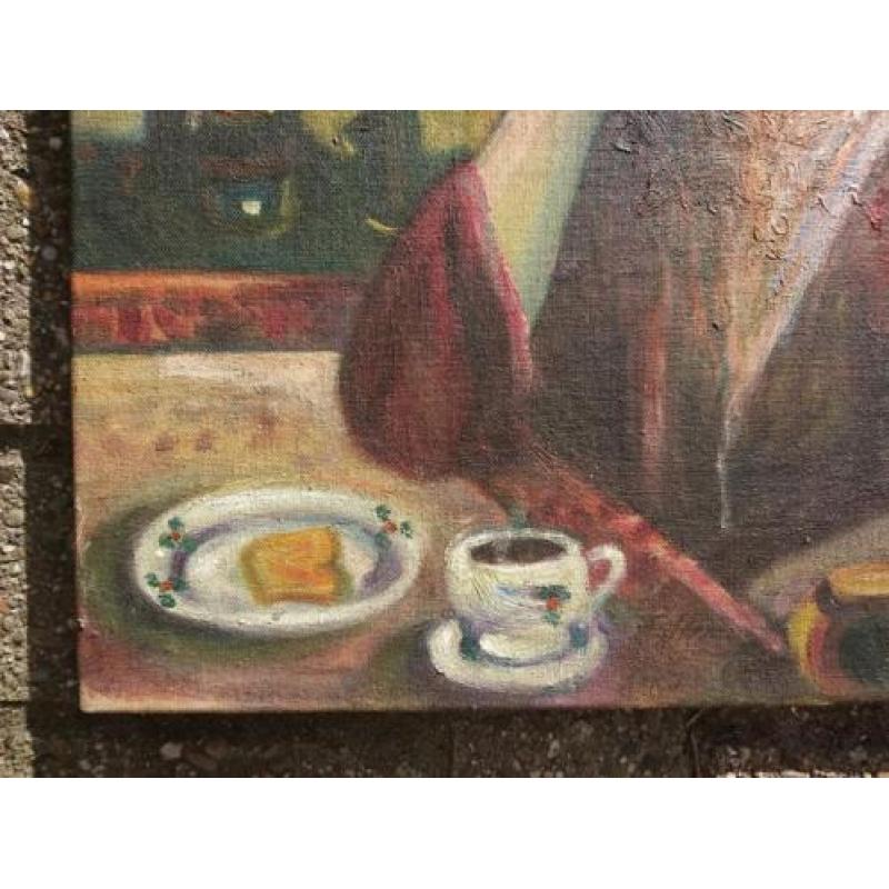 Frans Hamer (1906-1993) Portret van en dame aan tafel ~1980