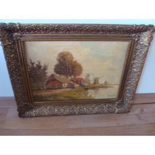 Schilderij Molenlandschap.