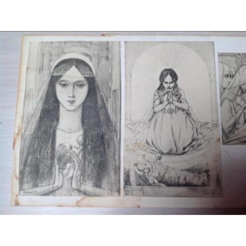 6 kaarten met prent/reproductie Jan Toorop