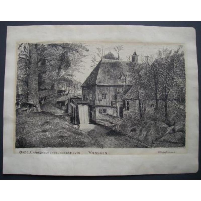 Pen tekening Vaassen Epe Emst Oude Cannenburcher watermolen