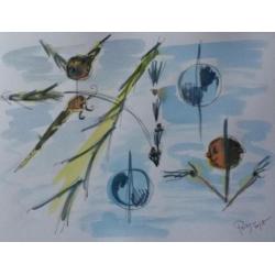 Sergi Peragon - aquarel - gestempeld Galeria d'Art Peragon