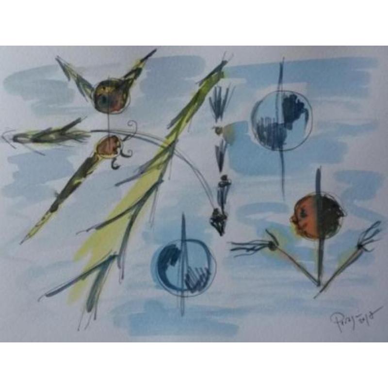 Sergi Peragon - aquarel - gestempeld Galeria d'Art Peragon