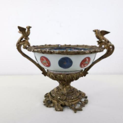 Samson Imari schaaltje in bronzen montuur met feniksen