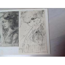 6 kaarten met prent/reproductie Jan Toorop