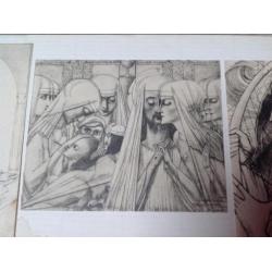 6 kaarten met prent/reproductie Jan Toorop