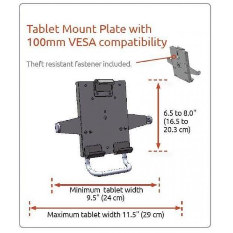 ICW Professionele tablet montage arm met anti-diefstal