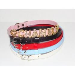 Halsbanden met naam in strass letters of rvs letters vanaf 2
