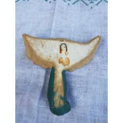 Engel van gips, kerststal, oude engel, kribbe, kerst