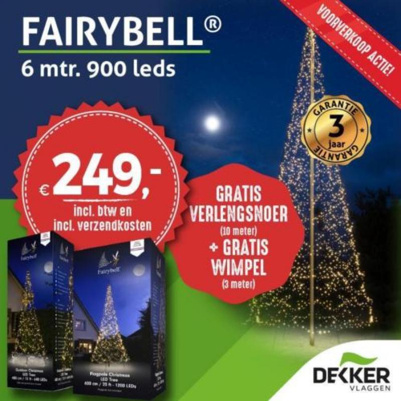 Fairybell 900 Led 6 meter voor uw vlaggenmast. Voorverkoop